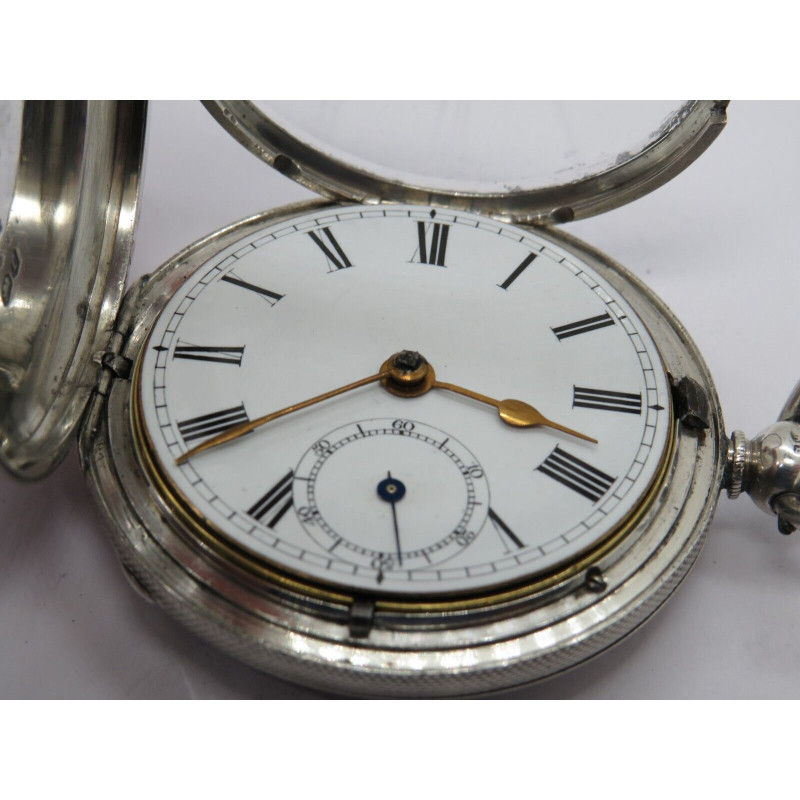 1860 Fusee Full Hunter pocket watch solid silver case