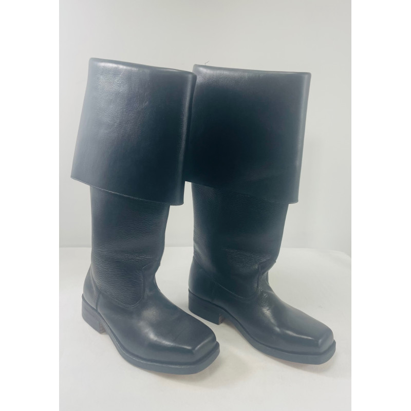 18th Century Square Toe Boots - black