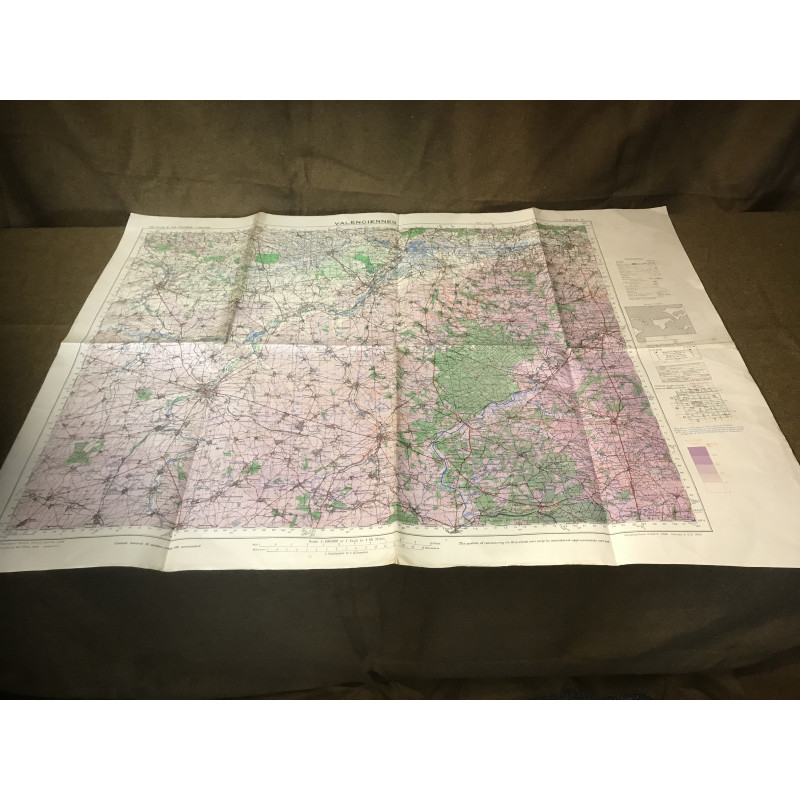 MILITARY PROP HIRE - WW2 British Map of Begium and N France 1942