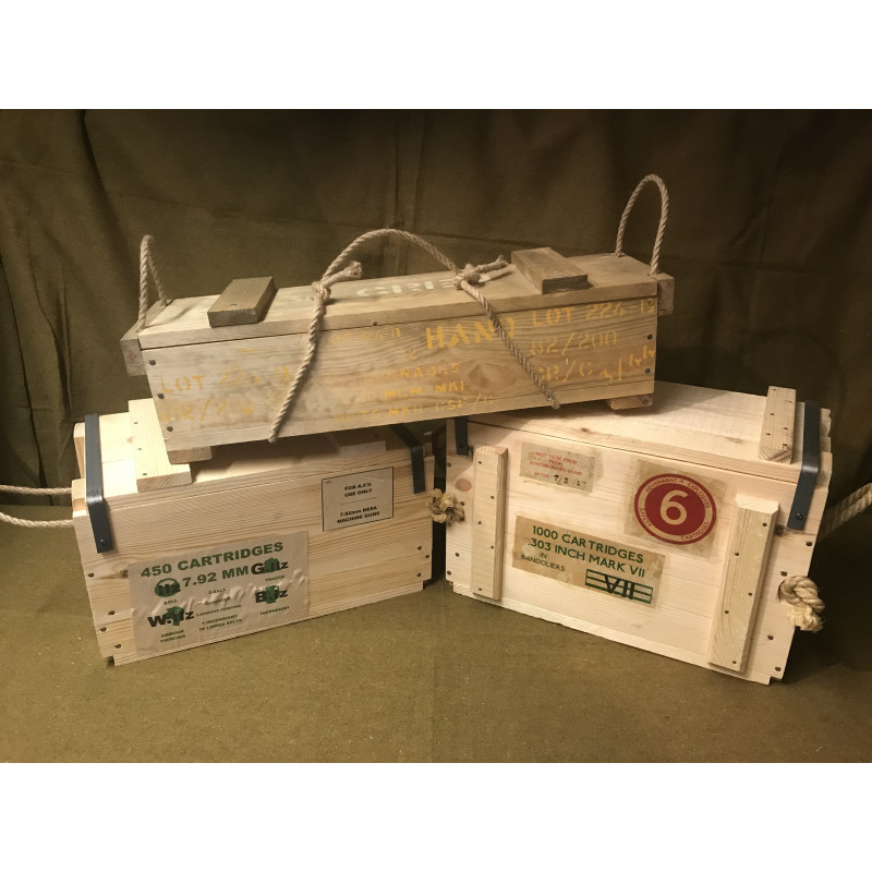 MILITARY PROP HIRE - WW2 British ammo crates