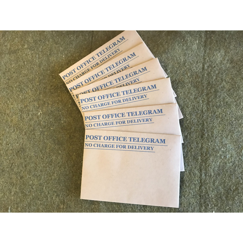 MILITARY PROP HIRE - British WW2 Telegram envelopes