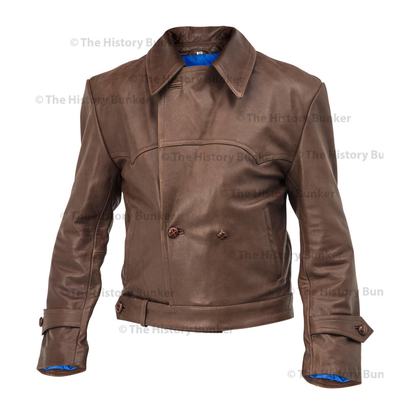 WW1 German Motorcycle despatch rider leather wrap jacket - BROWN