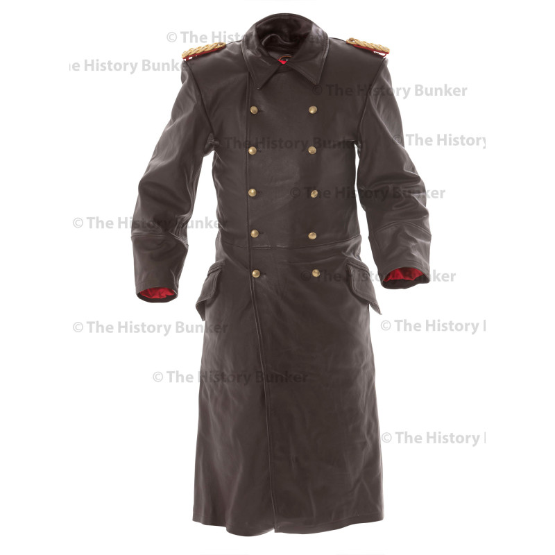 German SENIOR Officers Horsehide Great Coat BROWN - WW2 German Leather Coat