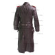 German SENIOR Officers leather Great Coat BROWN - WW2 German Leather Coat