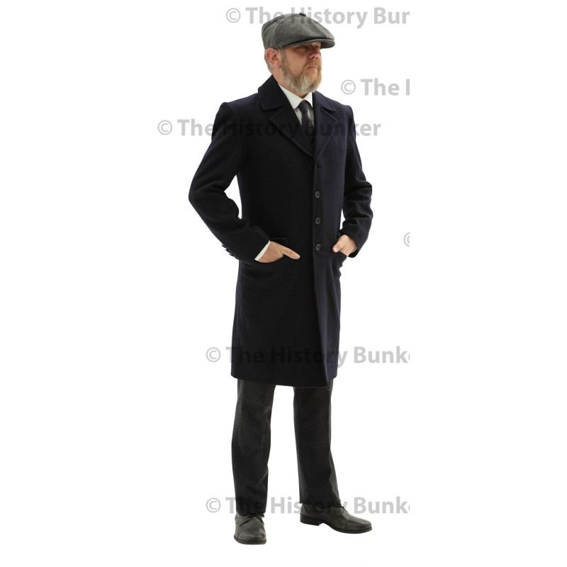 Edwardian Mens single breasted overcoat - BLUE