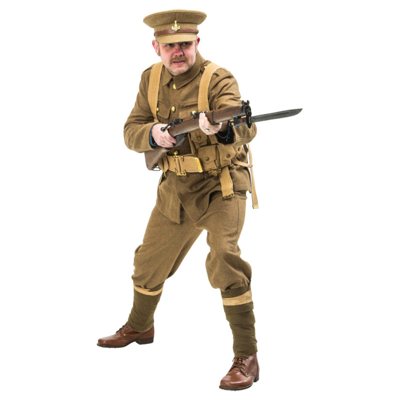 WW1 British Army Soldiers Uniform 1914 with webbing - world war one army uniforms FOR HIRE