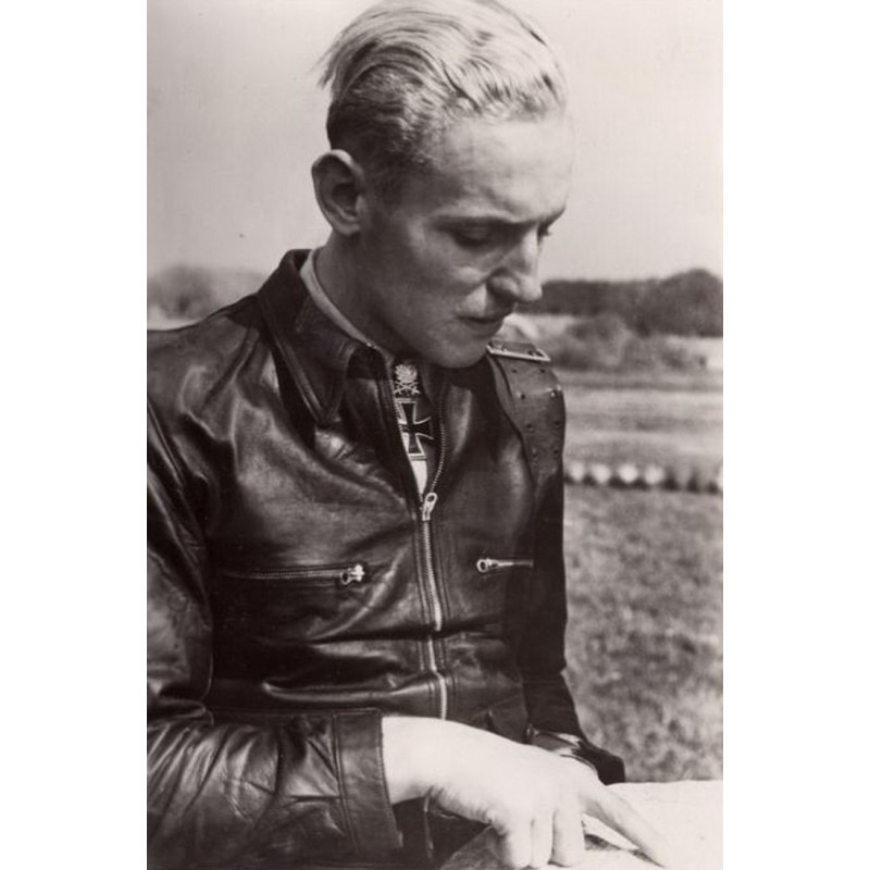 WW2 German Luftwaffe Eric Hartmann leather jacket BLACK