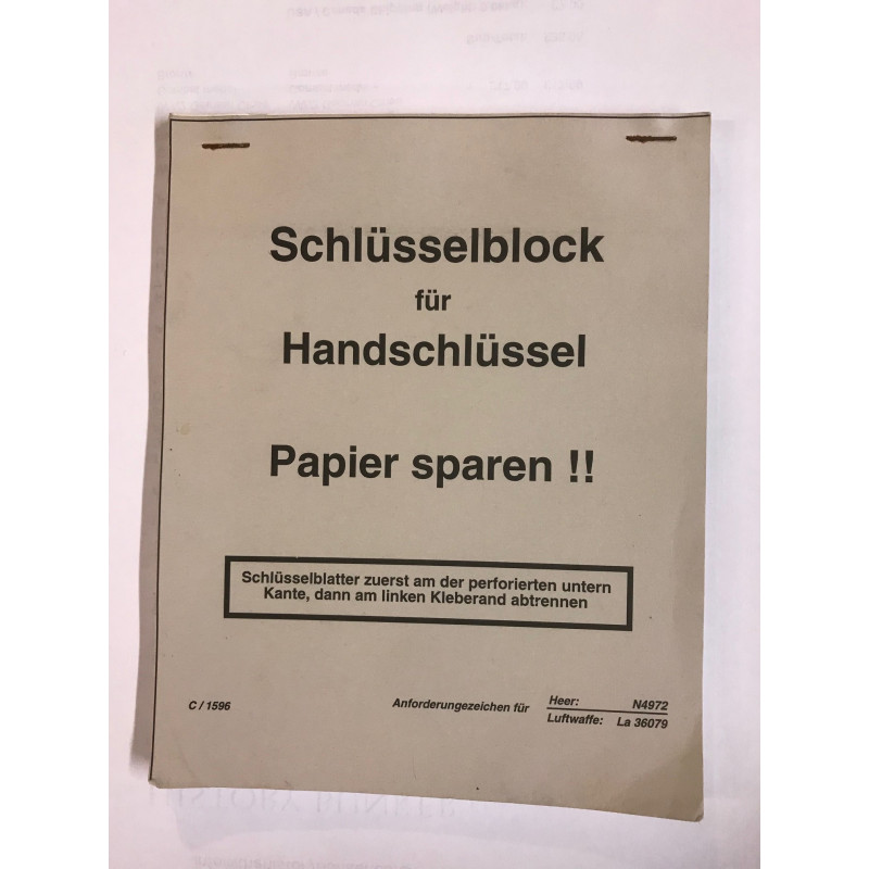 MILITARY PROP HIRE - German WW2 spare paper notebook