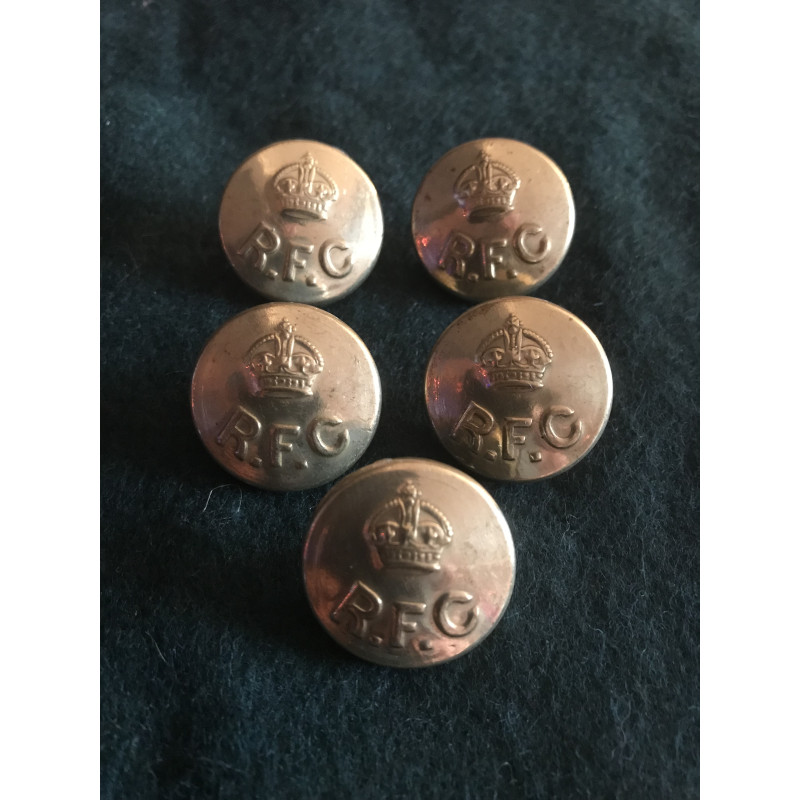 Royal Flying Corps buttons 24mm  WW1 set of 5