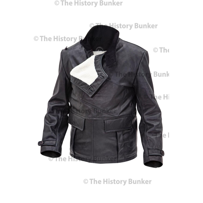 WW1 Royal Flying Corps leather coat  short version - BLACK