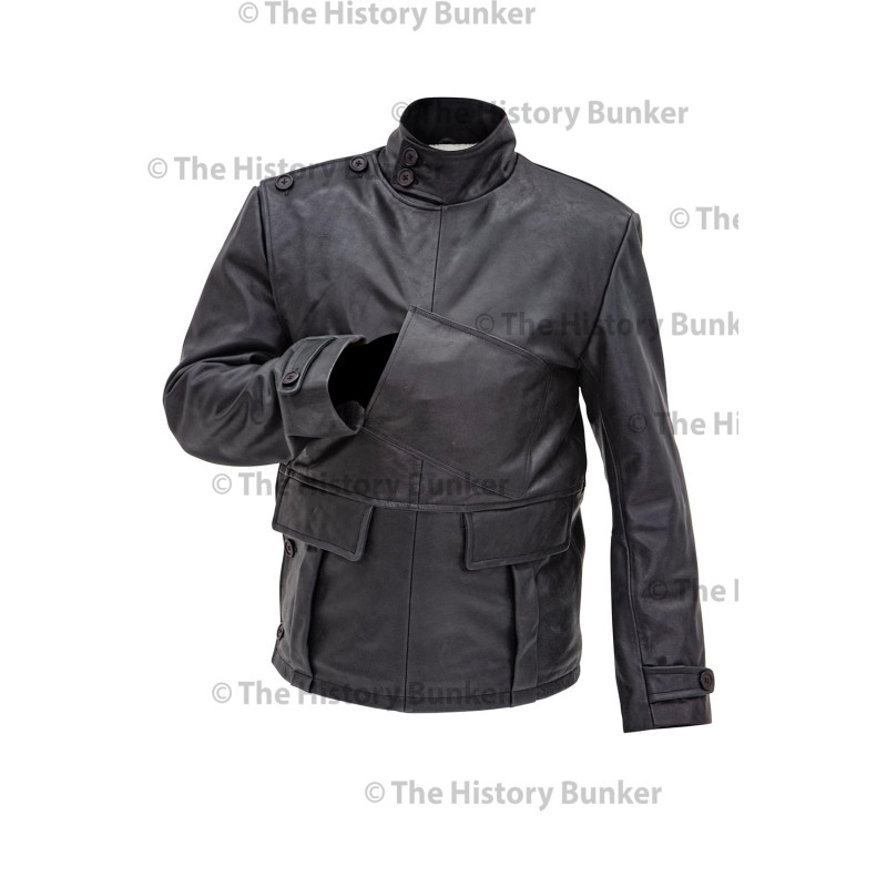 WW1 Royal Flying Corps leather coat  short version - BLACK